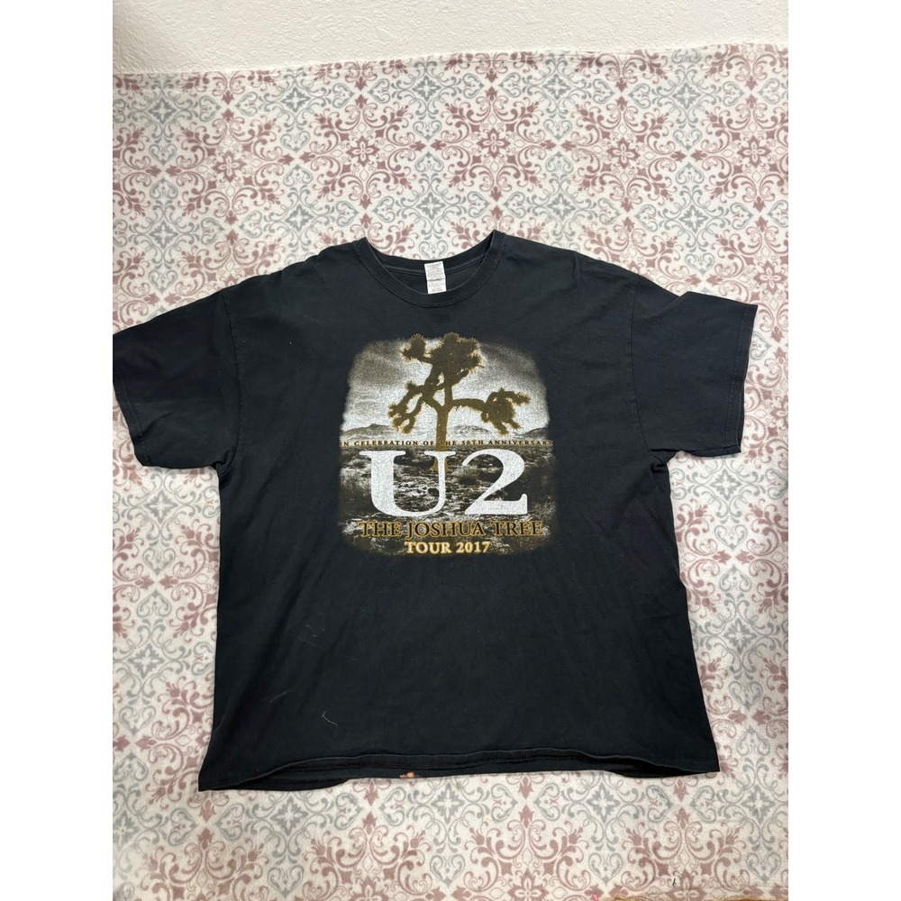 U2 The Joshua Tree Tour 2017 T-Shirt Mens 2XL Black 30th Anniversary Band Tee